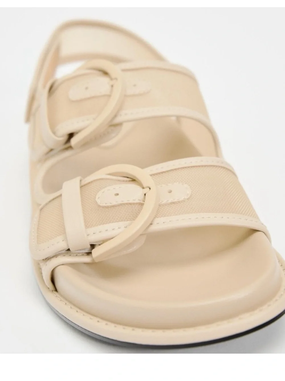 Zara Cream Buckle Sport Sandals - Picture 3 of 14